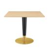 Zinque 36" Square Dining Table in Gold Natural