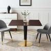 Zinque 40" Square Dining Table in Gold Cherry Walnut