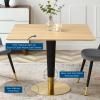 Zinque 40" Square Dining Table in Gold Natural