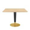 Zinque 40" Square Dining Table in Gold Natural