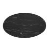 Zinque 48" Oval Artificial Marble Dining Table in Gold Black