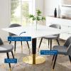 Zinque 47" Square Dining Table in Gold White