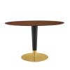 Zinque 48" Oval Dining Table in Gold Walnut
