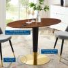 Zinque 48" Oval Dining Table in Gold Walnut
