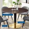 Zinque 47" Dining Table in Gold Cherry Walnut