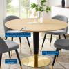Zinque 47" Dining Table in Gold Natural