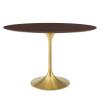 Lippa 48" Oval Wood Dining Table in Gold Cherry Walnut