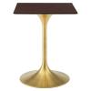 Lippa 24" Square Wood Dining Table in Gold Cherry Walnut