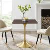 Lippa 28" Square Wood Dining Table in Gold Cherry Walnut
