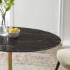 Lippa 42" Oval Artificial Marble Dining Table in Gold Black