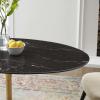 Lippa 48" Oval Artificial Marble Dining Table in Gold Black