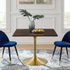 Lippa 40" Square Wood Dining Table in Gold Cherry Walnut