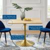 Lippa 40" Square Wood Dining Table in Gold Natural