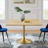 Lippa 47" Square Wood Dining Table in Gold Natural