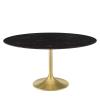 Lippa 60" Artificial Marble Dining Table in Gold Black