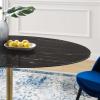 Lippa 60" Oval Artificial Marble Dining Table in Gold Black