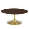 Lippa 36" Wood Coffee Table in Gold Cherry Walnut