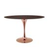 Lippa 47" Oval Wood Dining Table in Rose Cherry Walnut