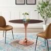Lippa 47" Oval Wood Dining Table in Rose Cherry Walnut