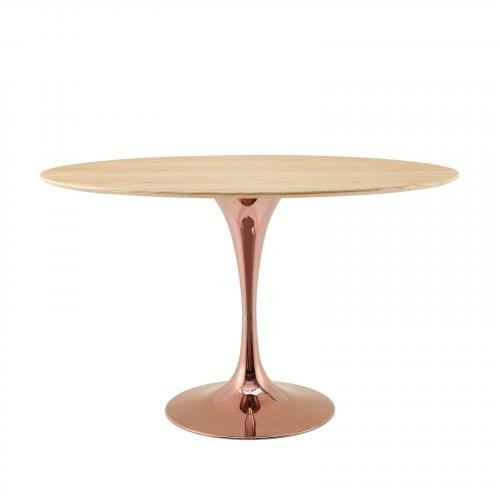 Lippa 47" Oval Wood Dining Table in Rose Natural