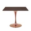 Lippa 36" Square Wood Dining Table in Rose Cherry Walnut