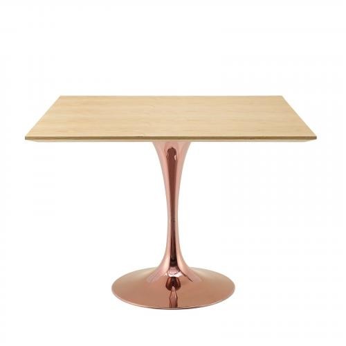 Lippa 36" Square Wood Dining Table in Rose Natural