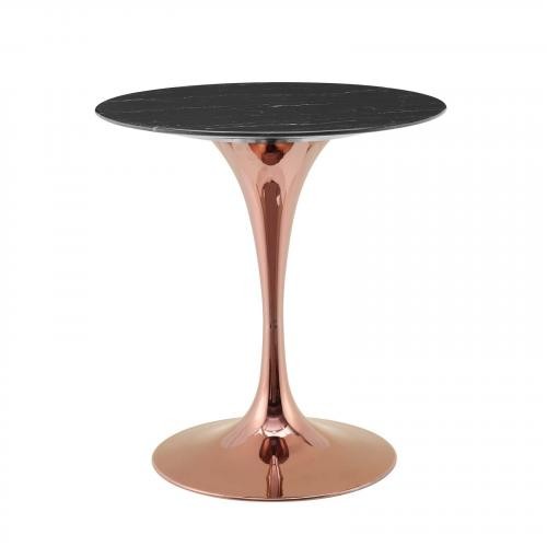 Lippa 28" Artificial Marble Dining Table in Rose Black