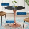 Lippa 36" Artificial Marble Dining Table in Rose Black