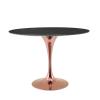 Lippa 42" Oval Artificial Marble Dining Table in Rose Black