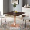 Lippa 40" Square Wood Dining Table in Rose Cherry Walnut