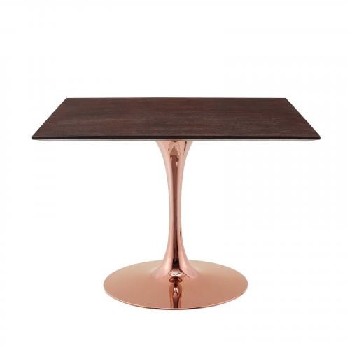 Lippa 40" Square Wood Dining Table in Rose Cherry Walnut