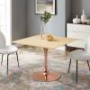 Lippa 40" Square Wood Dining Table in Rose Natural