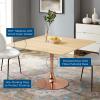 Lippa 47" Square Wood Dining Table in Rose Natural