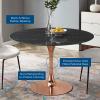 Lippa 47" Artificial Marble Dining Table in Rose Black