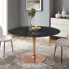 Lippa 54" Artificial Marble Dining Table in Rose Black