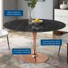 Lippa 54" Artificial Marble Dining Table in Rose Black