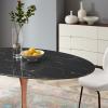 Lippa 60" Oval Artificial Marble Dining Table in Rose Black