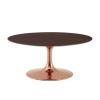 Lippa 36" Wood Coffee Table in Rose Cherry Walnut