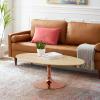 Lippa 36" Oval Wood Coffee Table in Rose Natural