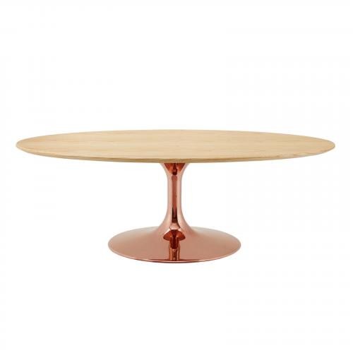 Lippa 36" Oval Wood Coffee Table in Rose Natural