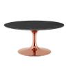 Lippa 36" Artificial Marble Coffee Table in Rose Black