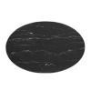 Lippa 42" Oval Artificial Marble Coffee Table in Rose Black
