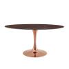 Lippa 60" Oval Wood Dining Table in Rose Cherry Walnut