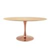Lippa 60" Oval Wood Dining Table in Rose Natural