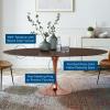 Lippa 78" Oval Wood Dining Table in Rose Cherry Walnut