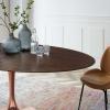 Lippa 78" Oval Wood Dining Table in Rose Cherry Walnut