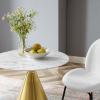 Tupelo 28" Artificial Marble Dining Table in Gold White