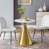Tupelo 28" Artificial Marble Dining Table in Gold White