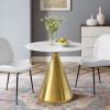 Tupelo 36" Artificial Marble Dining Table in Gold White