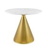 Tupelo 36" Artificial Marble Dining Table in Gold White